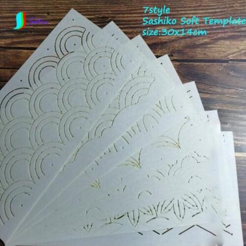 7 Style Large 30x14cm Creative Geometry Wave Matte White Composite Soft Template DIY Dress Hand Embroidery Tool Sashiko Template