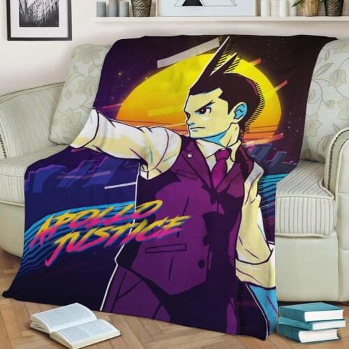 Apollo Justice 3D Print Plush Blanket Throw On Sofa Home Decor Soft Warmth Washable Nap Blanket Dropshipping
