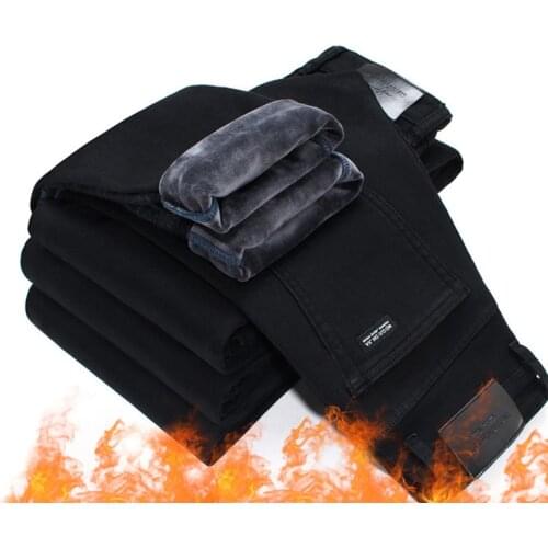 CHOLYL Men's Jeans With Fleece