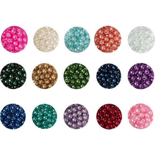 15 Color Paint Artificial Glass Pearl DIY Imitation Pearl round Beads Bracelet Jewelry Accessories Wholesale jewellery making