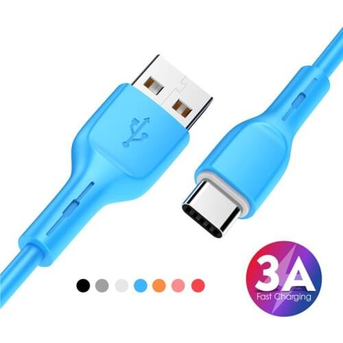 Liquid Silicone Type C USB Cable For Samsung S10 S20 Plus Huawei P30 P40 Xiaomi Long 3A Data Charger Phone Cord Fast Charge Wire