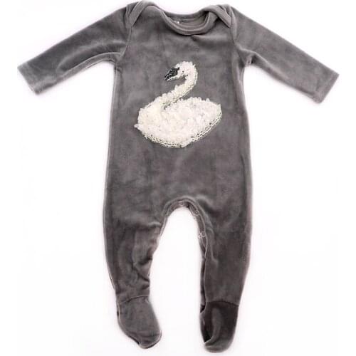 Newborn baby girl Velvet romper bodysuits New design Autumn winter Thicker Baby Girl Clothes Baby boy Footies Drop shipping
