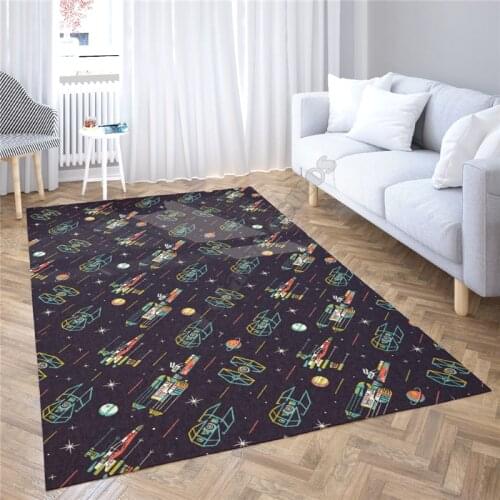 Spaceship/Rocket Area Rug 3D All Over Printed Non-slip Mat Dining Room Living Room Soft Bedroom Carpet 01