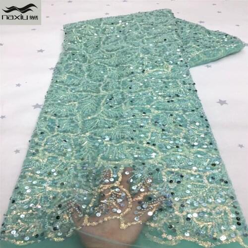Madison African Embroidery Tulle Lace Fabric 2021 High Quality Lace French Lace Fabric With Sequins For Wedding Sewing