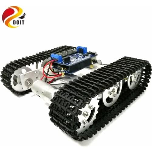 Mini T100 Crawler Metal Tank Robot Chassis with Arduino Wireless WiFi Controller Kit for Modification RC Toy by APP Phone
