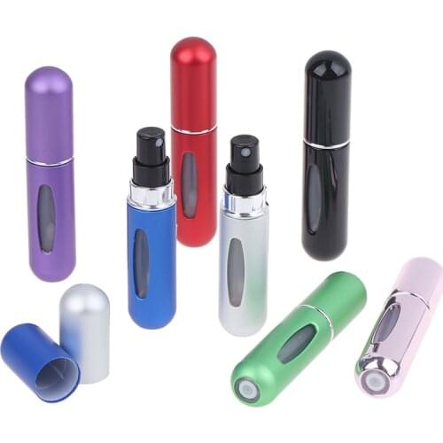 5ml Refillable Mini Perfume Spray Bottle Aluminum/Plastic Spray Atomizer Portable Travel Cosmetic Container Perfume Bottle