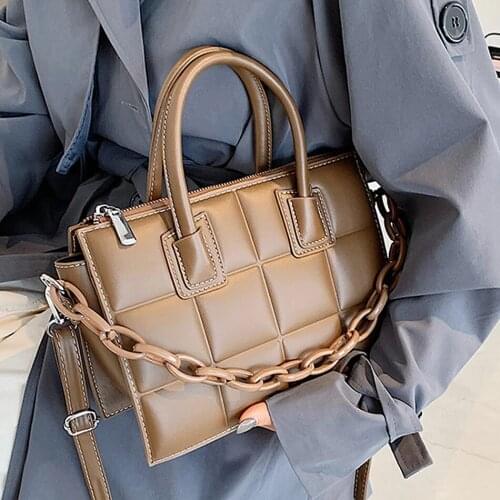 Fashion Plaid Pu Leather Shoulder Bags for Women 2021 Spring Summer Lady Crossbody Bag Brand Designer Handbags Female Sac
