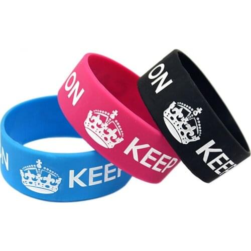 Fashion keep calm and keep carry on bracelet inspirational silicone all-match bracelet hot sale