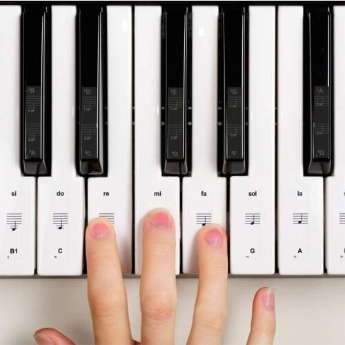 49/54/61/88 Color Transparent Piano Keyboard Stickers Electronic Keyboard Key Piano Stave Note Sticker Symbol For White Keys Hot