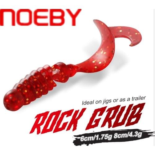 NOEBY Soft Fishing Lure 6cm/1.8g 8cm/4.3g Silicone Bait Curlt Tail Grub Isca Artificial Pesca Peche Leurre Souple Carp Swimbait