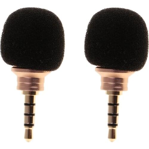 NEW 2 Pcs Mini 3.5mm Microphone Omni-Directional Mic For Cellphone Smartphone iPad iPhone5 6s Mobile Phone Recording Portable