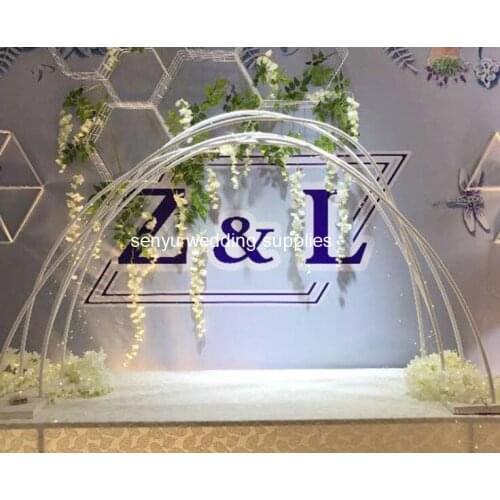 New style wedding white golden metal gate door backdrop wedding stand for stage decoration senyu0492