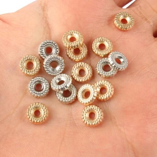 Wholesale Plum Shape Gold Silver Color CCB Acrylic Spacer Beads Flat Rondelle Beads for Jewelry Making Supplies DIY Accessories