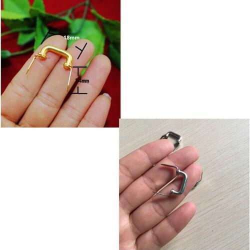 Wholesale Vintage Iron Kitchen Drawer Cabinet Mini Makeup Box Knobs,Antique Pin Pull Handles,Gold/Silver,18*21mm,200Pcs