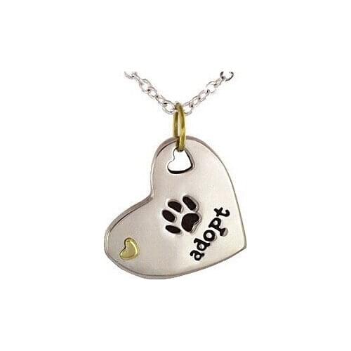 Adopt Paw Heart NECKLACE low price personalized dog tags wholesale engraved paw dog tags high quality Adopt Paw Heart dog tag