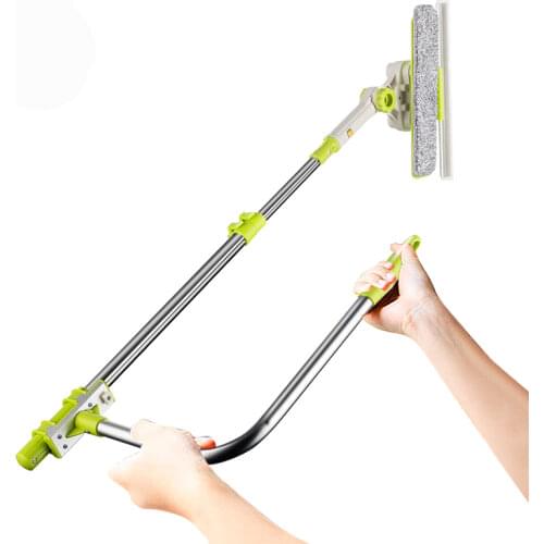 SDARISB Window Squeegee Microfiber Extendable Window Scrubber Washer Cleaner Tools 180 Rotatable Cleaning Brush for High Window