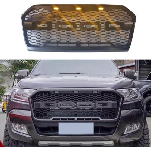 Modified For Ranger T7 Racing Grills For Ranger T7 Xl Xlt Mk3 Wildtrak 2015 2016 2017 Pickup Car Front Grill Bumper Grille Mesh