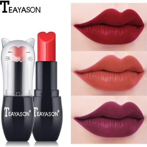 BellyLady 6 Colors Cute Cat Shape Lipstick Matte Waterproof Moisturizing Matte Smooth Long Lasting Lipstick Sexy Lip Makeup