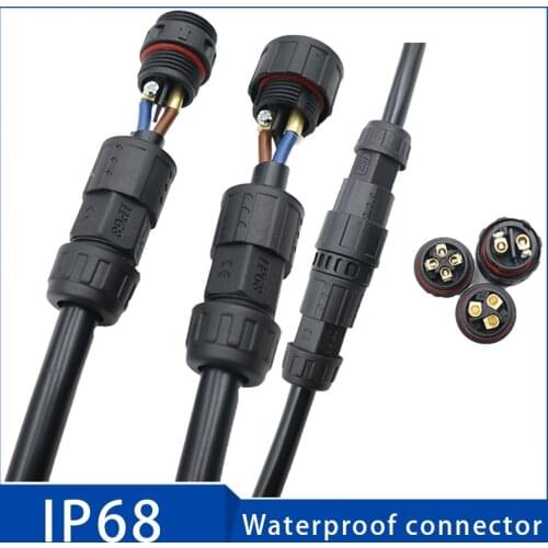 M19 Waterproof Cable Connector 2 3 4 5Pin 7-10.5mm IP68 Welding Free Industrial Electrical Wire Connectors Outdoor Junction Box