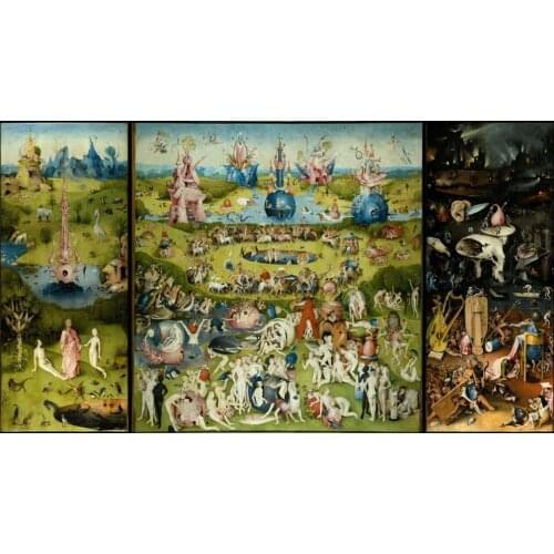 Lot style Choose The Garden Of Earthly Delights HIERONYMUS Art print Silk poster Home Wall Decor