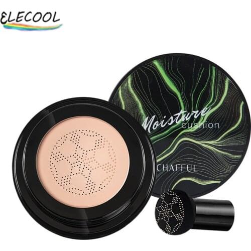 ELECOOL BB Air Cushion Foundation Mushroom Head CC Cream Concealer Whitening Makeup Cosmetic Waterproof Brighten Face Base Tone