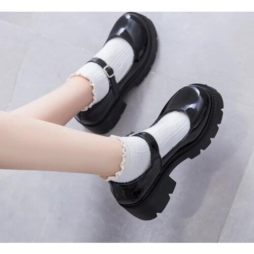 Mary Jane Shoes Buckle Strap platform shoes Women Pumps 2021 Chunky Heels Ladies Round Toe Platform Casual Female Footwear Mujer