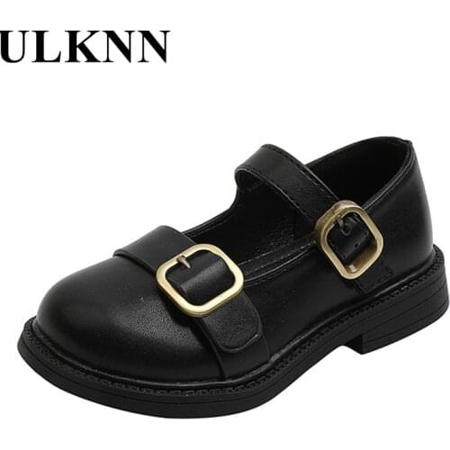 Girls Leather Shoes Single Shoes Double Bucklesoft Bottom PU Leather Shoes Retro Princess Shoes Garden Shoes Party Dance Shoes