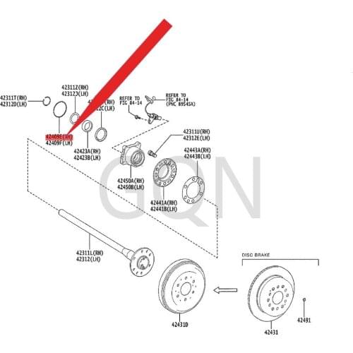 O-ring (for rear axle right bearing) 2019-Toy ota GRA NAC EHI ACE LAN DCR UIS ER rear axle washer rear axle apron