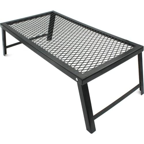 Outside Picnic BBQ Beach Metal Folding Grill Table for Camping Lightweight Portable Outdoor Grill Stand Table