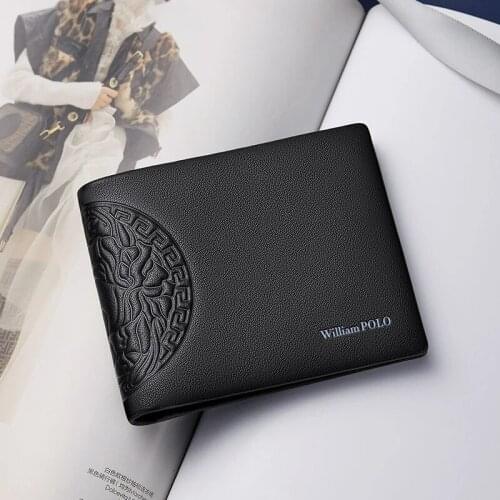 High-end leather wallet mens short fashion business large-capacity multi-card holder multi-function casual all-match coin purse