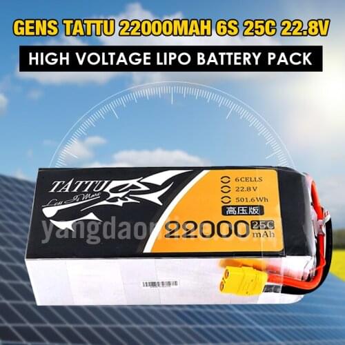 GENS TATTU 22000MAH 6S 25C 22.8V HIGH VOLTAGE LIPO BATTERY PACK