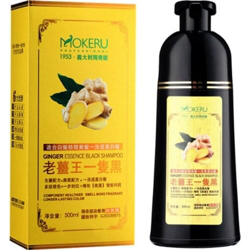 1Pcs Long Unisex Lasting Fast 5 Mins Ginger Black Hair Shampoo Organic Pure Natural Hair Dye Shampoo For Hair For Women