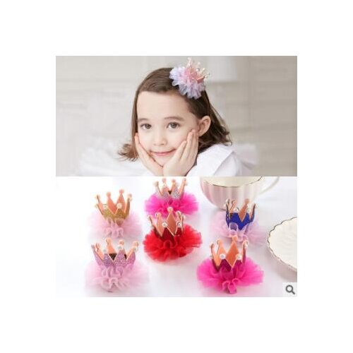 100pcs/lot DIY Simple Multi Lace Pearl Princess Crown Hair Clips Baby Hairpins Hair Styling Tools Accessories HA1582