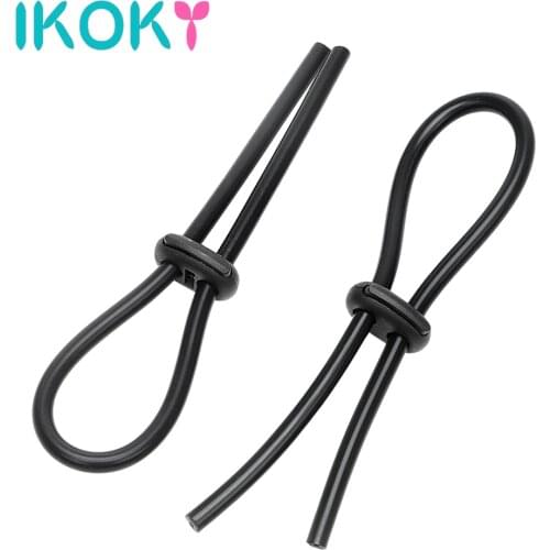 IKOKY 1 Pair Penis Enlargerment Adjustable Cock Rings Male Penis Extender Sex Toys for Men Sex Shop Time Delay Ejaculation