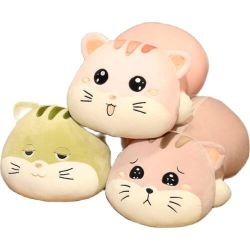 45/60/75cm Kawaii Lying Cat Plush Toys Stuffed Cute Cats Doll Lovely Animal Pillow Soft Cartoon Cushion Kid Christmas Gift