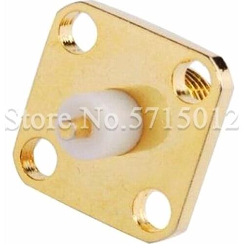5pcs SMA RF Coaxial Connector SMA-KFD4 Famale Flange Gold-plated Brass Connector with Four-hole Fixed Male Needle Port