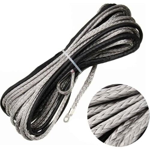 6mmx15m 1 / 4X50ft car tow rope Towing Winch Cable Rope String Line Synthetic Fiber Maintenance String For ATV UTV SUV 4X4 4WD