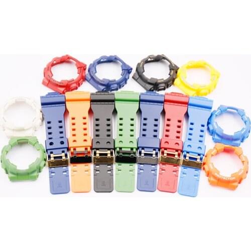 Watch accessories resin strap For Casio G-SHOCK GA / GD/GLS-100 110 120 men and women sports waterproof case black buckle