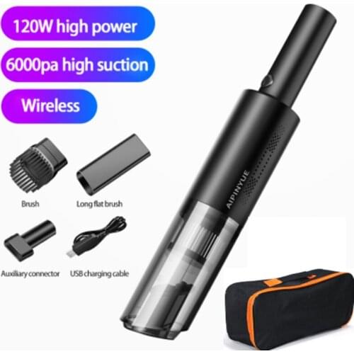 6000Pa Strong Suction Power Car Vacuum Cleaner Wet Dry Dual Use Handheld Portable Cyclone Suction Wireless for Home Car