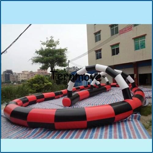 Free air blower racing inflatable air track high quality inflatable race track for zorb ball / go kart race