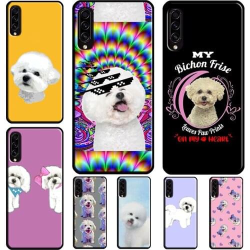 Cute Bichon Frise Dog Puppy Cartoon Cover Case For Samsung A71 A70 A72 A51 A50 A52 A31 A21S A20e A40 A10 A20 S A12 A32 A42 A11