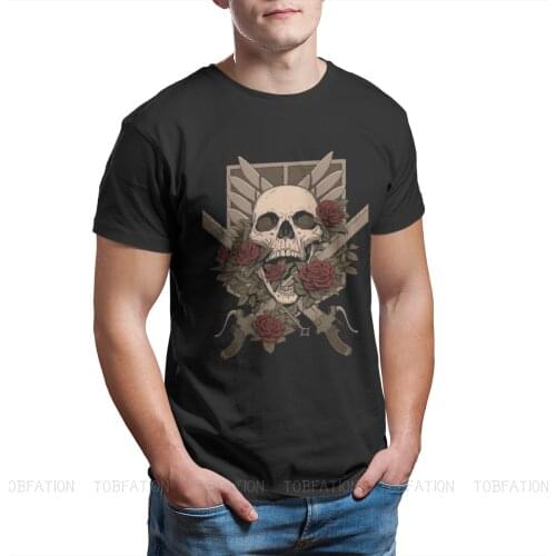 Skull Wing O Neck TShirt Attack On Titan Snk Levi Eren Anime Pure Cotton Original T Shirt Men Tops New Design Plus Size Big Sale