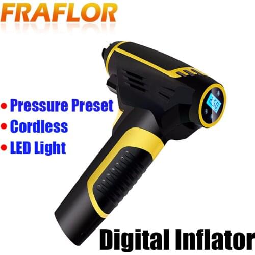Digital Wireless Smart Rechargeable Car Air Pump Portable Handheld Car Tyre Inflator Pump Electric Inflating Pump Air Compressor