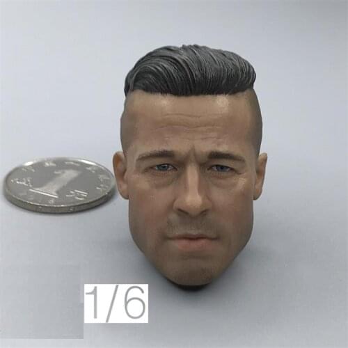 Hot Sales 1/6th Male Brad Pitt Head Sculpture Angry Version For Mostly 12inch Soldier Doll Collectable