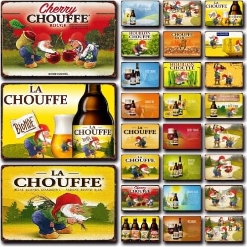 [ Kelly66 ] Belgian Beer La Cherry Nice Houblon Chouffe Bok Soleil Tin Art Metal Sign Home Decor Painting 20*30 CM Size Dy185