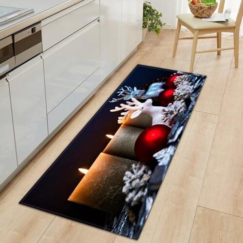 Entrance Doormat Christmas Pattern Kitchen Mat Home Balcony Bath Hallway Anti-Slip Carpet Bedroom Children Floor Decoration Rugs