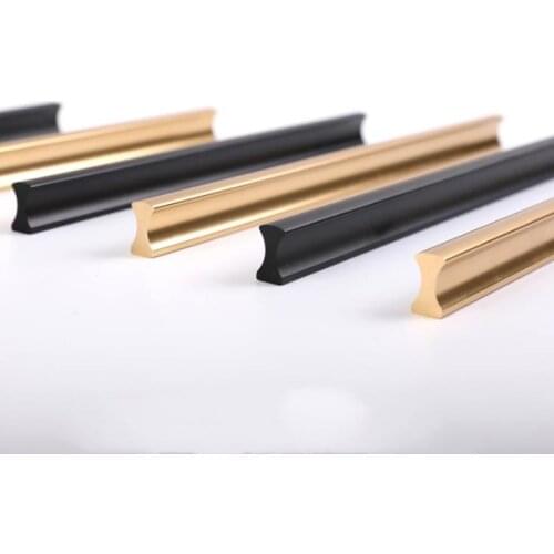 LCH Chanpagne Gold Silver Aluminium Alloy Pull Drawer Handle Cabinet Handle Drawer Pull Door Knobs hole distance 800mm 1000mm