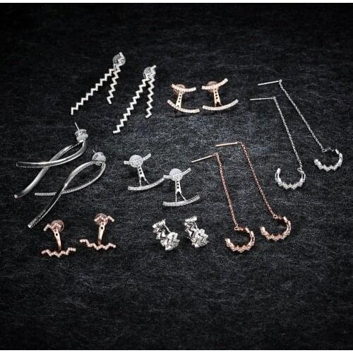 LIDU High Quality 925 Silver Wave Earrings Multicolor Monaco Ornaments Send Gifts To Friends Factory Direct