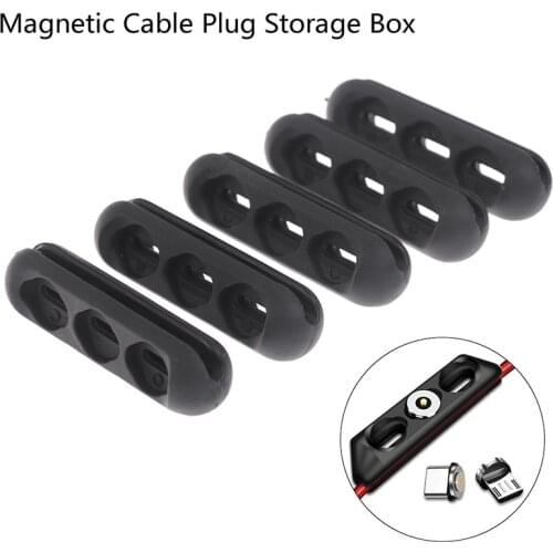 1Pcs Magnetic Cable Plug Case Charger Plug Micro USB TypeC Connector Storage Box Phone Cable Organizer Mobile Phone Accessorie