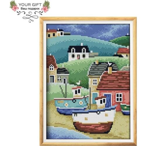 Joy Sunday F957 14CT 11CT Counted and Stamped Home Decor Harbour Needlework Needlepoint Embroidery DIY Cross Stitch kits